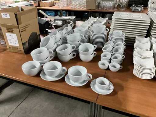 Tasses d’espresso et de cappuccino APS avec soucoupes
