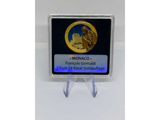 2 Euro Colored Gold Plated Monaco Grimaldi