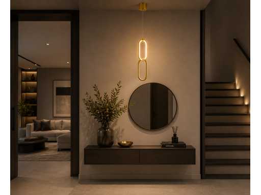 LED Hanglamp 12W – 4000K Neutraal Wit - Goud – IP20 – SANTANA