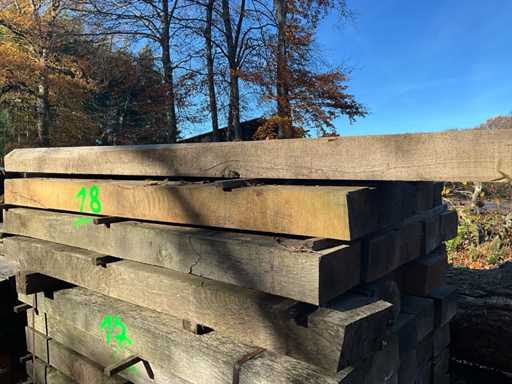 18 Rustieke eikenhouten dwarsliggers