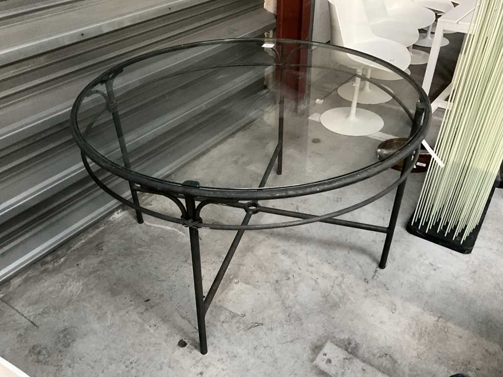 Round table (alu/glass)