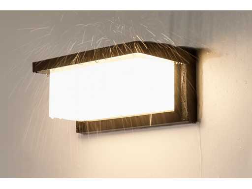  LED Wandlamp 12W – 3500K Neutraal Wit – Zwart – IP54 (SAW-02) (x10)