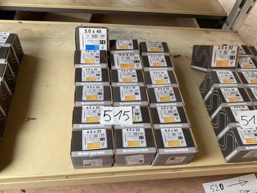 18 boxes of wood screws