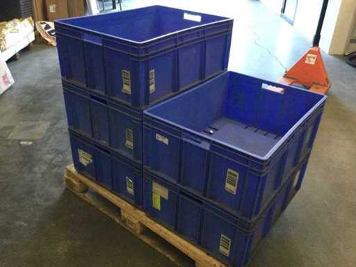 Partij Stapelbare Kunststof Magazijnbakken (Blauw)