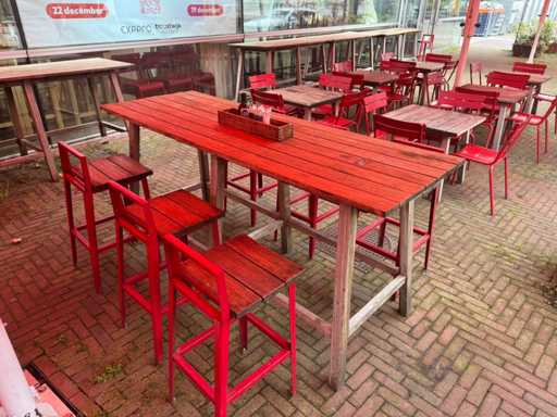 Hutten - Hardhouten hoge terrastafel (2x)