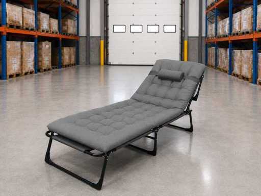 Garden Lounger - Foldable Adjustable Garden Chair with Cushion