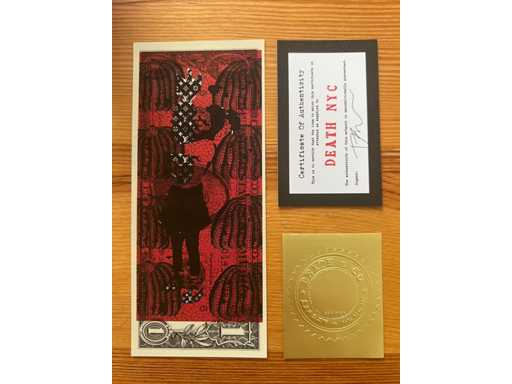 DEATH NYC : Banksy Bomb Hugger Girl sur US Dollar 15/100