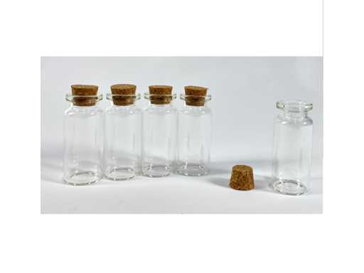 *NOI* Mini sticle de sticlă de 10 ml, cu plută (300 bucăți)