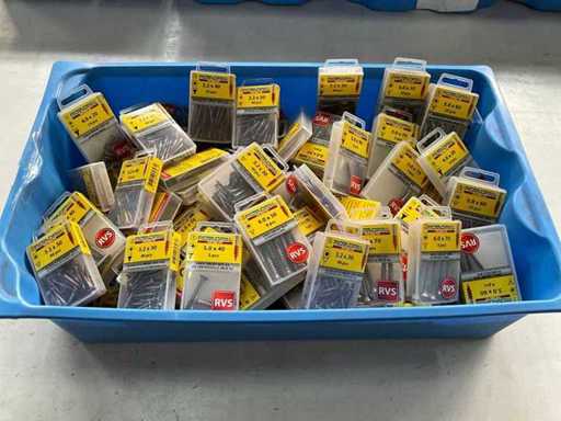 Rotadrill Assorti diverse schroeven RVS en verzinkt (100x)