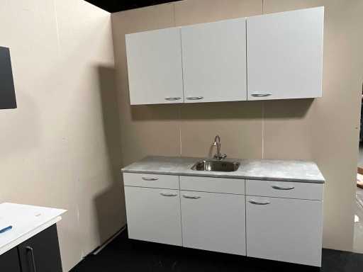 Bribus keuken - 170cm v.v. Postform Werkblad v.v. spoelbak, kleur W300 Wit (NIEUW IN DOOS)