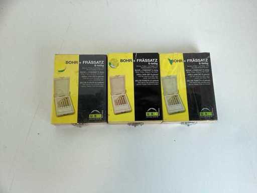 (3x) Ensemble de perceuse/fraisage UB GERMANY - 6 pièces