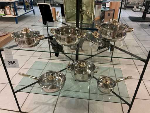 Gsw 12-delige kookpotset met glazen deksel