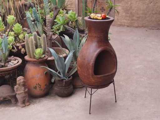 Mexican garden fireplace