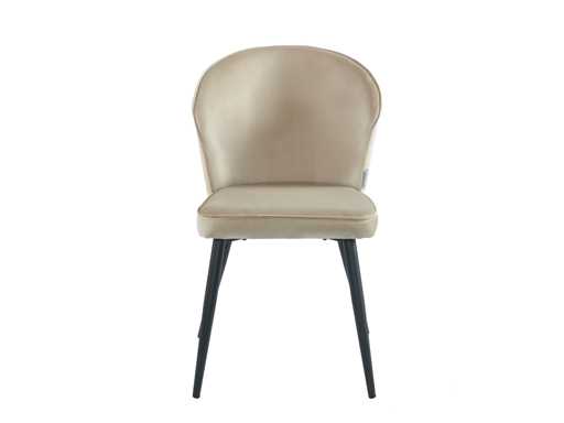 Colenis - Sedia da pranzo curva - Set di 6 - Beige - Velluto - Gambe nere