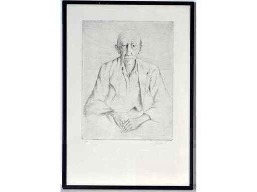 Roland Devolder - Portrait of a Man - etching