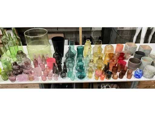 Mix lot various colored vases