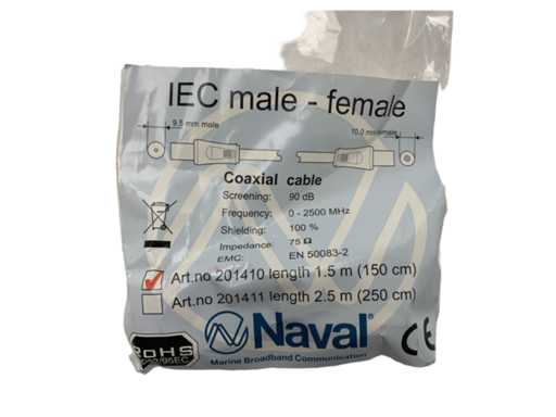 Cavo di collegamento coassiale navale 90 DB - 201410 1,5 m
