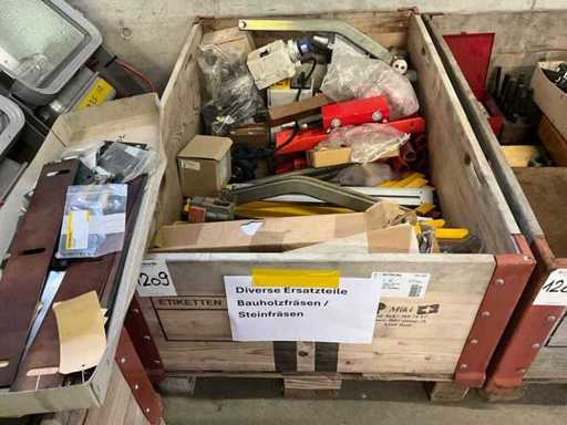 Items of various spare parts for milling