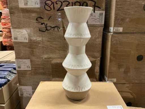 Lot Vase Jet D17xH48,5 cm weiße Keramik (18x)