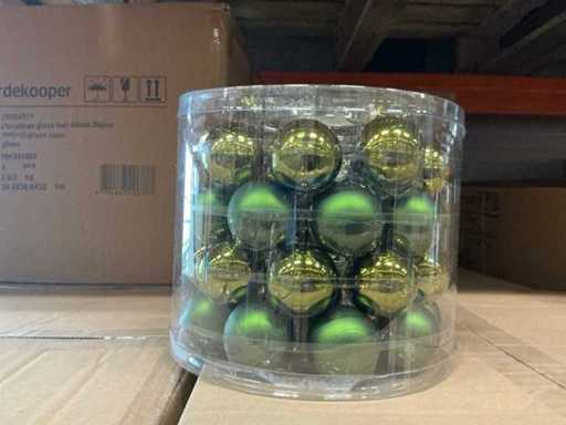 Partij glazen kerstballen 40mm green combi 36/tube (256 tubes)