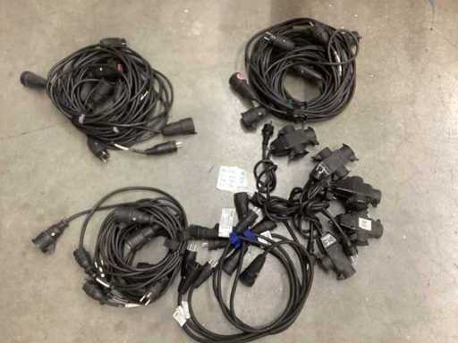 Rubberen verlengsnoer van hoge kwaliteit, 10 stukjes 5 meter lang, eenvoudig; 5 stukken van 1 meter lang, eenvoudig; 5 stukken van 3 meter lang, eenvoudig; 5 stukken 1 meter lang, drievoudig, laatste test 11/25