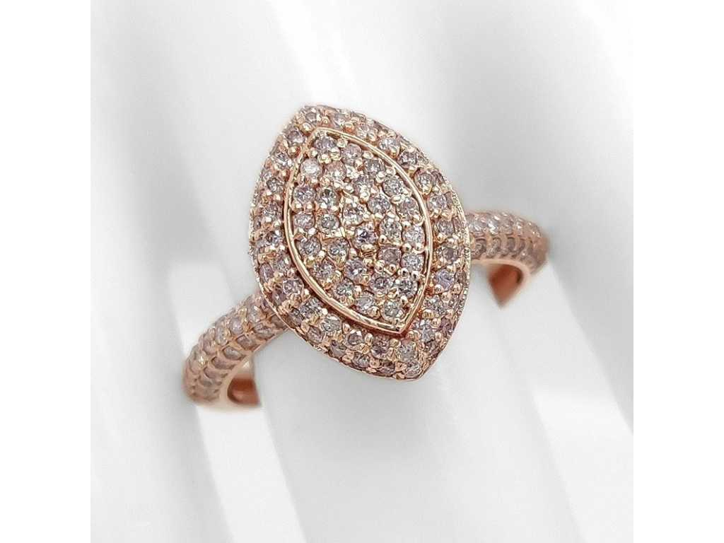 Majestätischer Luxusring Natürliche Fancy-Diamanten in Pink 0,75 Karat