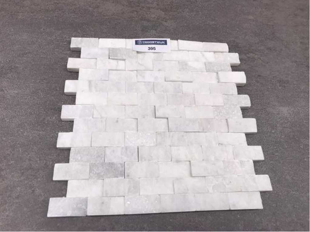 Mugla Mosaikfliese aus weißem Marmor 10 m²