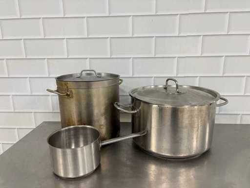 Stainless steel - Cooking pot (3x)