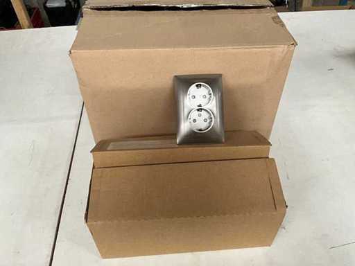 Smartwares Wandcontactdoos randaarde 2-voudig (20x)