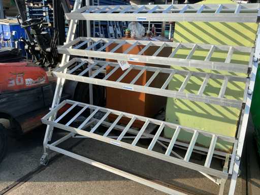 Present mobile fruit crate rack