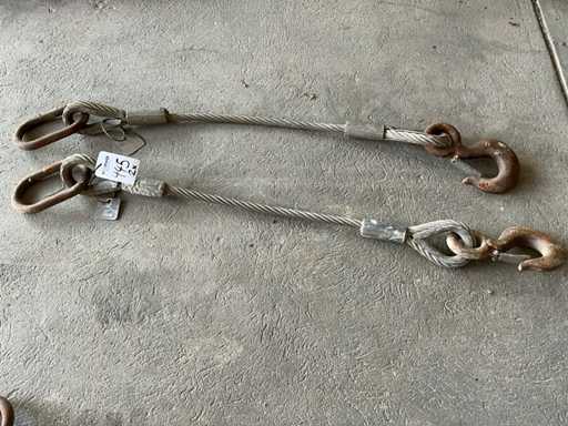 Lina stalowa z hakami (2x)