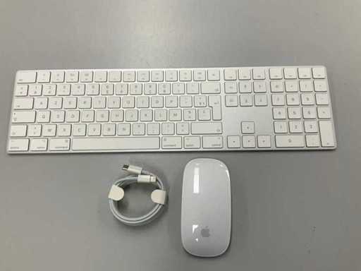 Apple - Tastatură Magic AZERTY (franceză) cu tastatură numerică și mouse magic