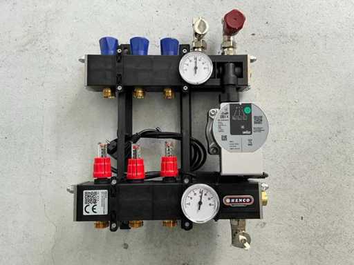Henco UFH-0405 distributore di riscaldamento a pavimento a 3 gruppi