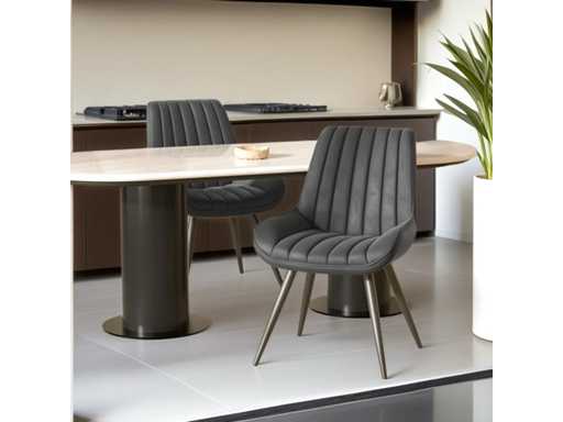 Set of 4 Heavy-Duty Dining Chairs - Dark Grey