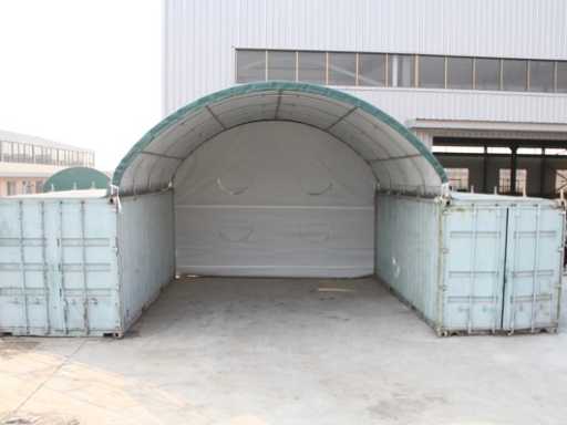 2024 Stahlworks 20ft 6x6 metrów z baldachimem/namiotem z plandeki mi?dzy 2 kontenerami