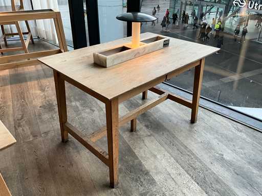 Huts - Restaurant table with marble superstructure and lighting