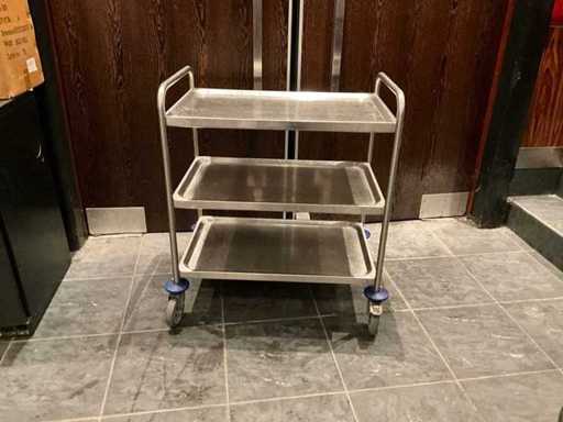 Stalowy wózek serwujący