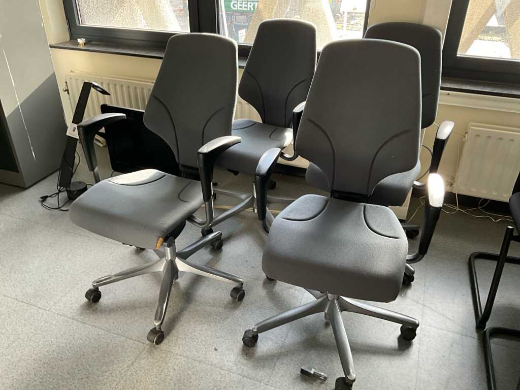 4 verrijdbare Bureaustoelen GIROFLEX