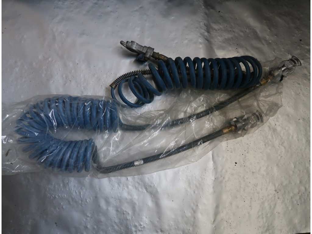 Spiral air hoses with valve and quick coupling (40x)