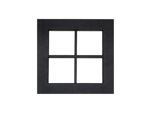 3 X PATRIJSPOORT - ZWARTE POEDERLAK - 186*186MM - INCLUSIEF GLAS