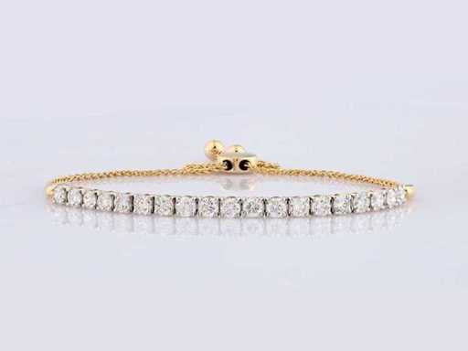 14 KT geelgouden armband met 2,12 cts natuurlijke diamant