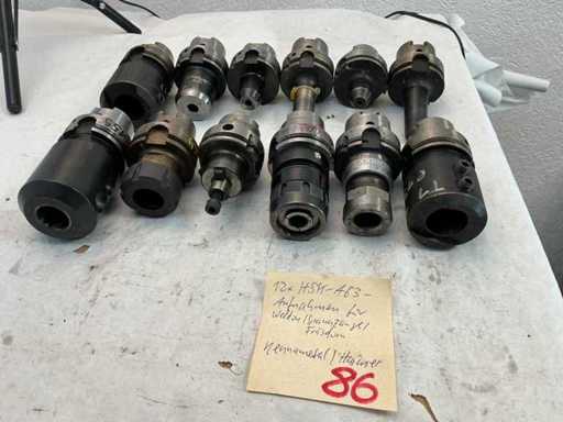 Kennametal HSK-A63 mounts (Weldon, collets, milling mandrel) (12x)