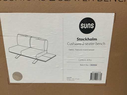 Suns Stockholm 2-Sitzer-Sitzbank Gartenkissen-Set