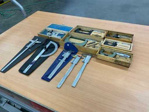 5x caliper, 3x caliper, angle gauge, depth gauge