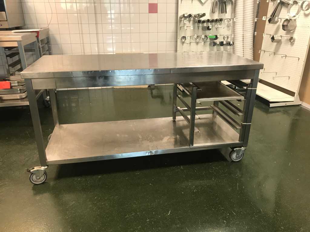 Mobile Stainless Steel Work Table 170cm