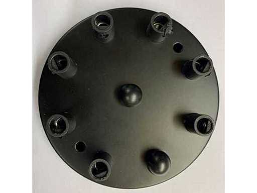 (550x) Plafondkap Zwart - 8 aansluitingen - 12 cm