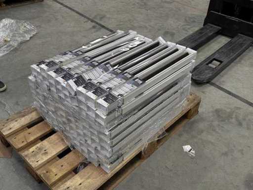 Suncollection - Klem dubbelrolgordijn 60 x 150 cm wit/creme/donkerbruin lichtdoorlatend (70x)