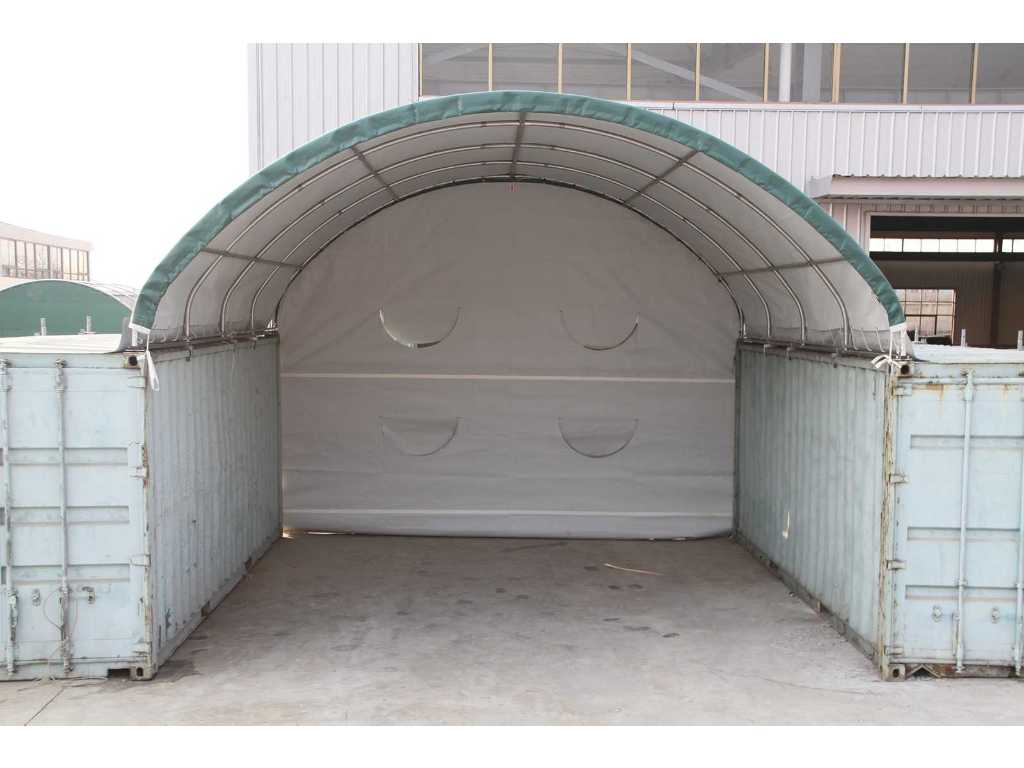 Greenland - 6 x 6 x 2 m - container canopy with back wall