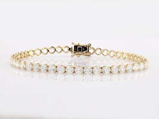 14 KT geelgouden armband met 3,85 cts laboratoriumgekweekte diamant