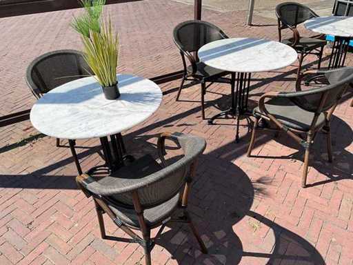 Marmeren Terrastafel Ø 80 cm (4x)